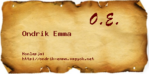 Ondrik Emma névjegykártya